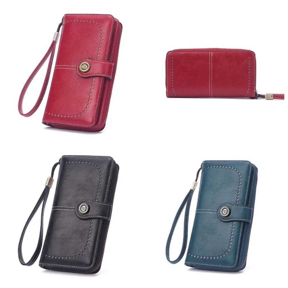 High Quality Womens Wallet Anti-theft Leather Wallets for Woman Long Zipper Large Ladies Clutch Bag Female Purse Card HolderW251120