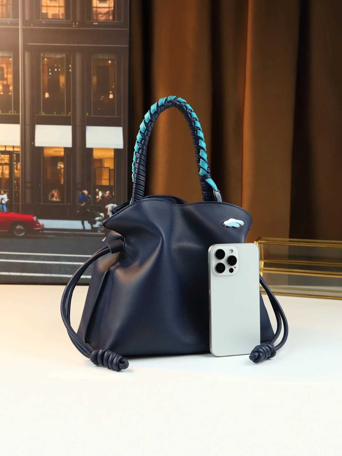 Fi casual portable drstring lucky bag foreign style woven hand-held handbag persali wens bag Y251120