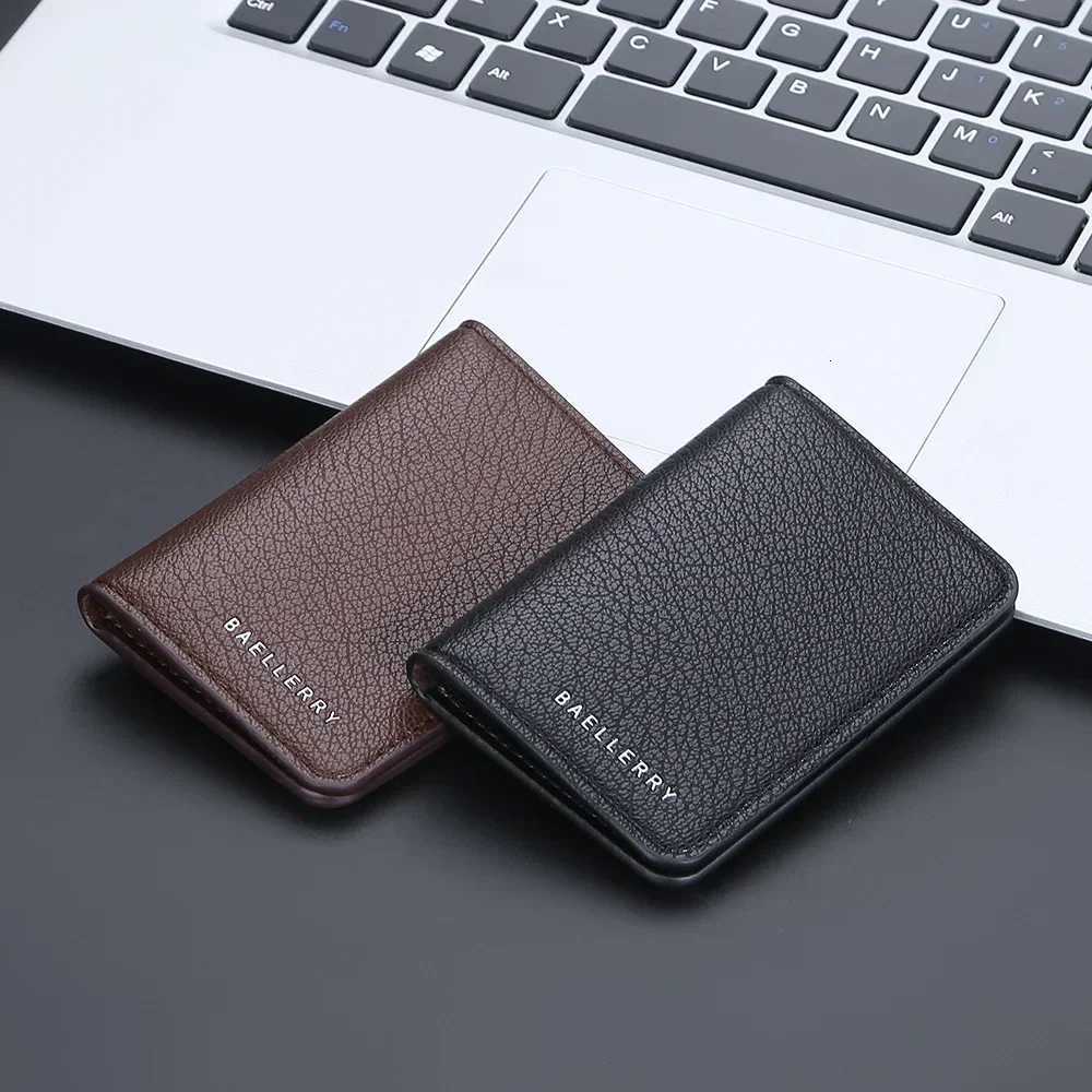 Fashion Men Leather Card Wallet Minimalist Small Thin Purse Soft Slim Mini Credit Card Bank ID Card Holder Wallet for Men K251120