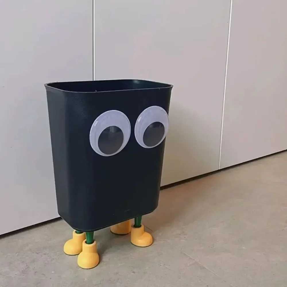 Funny Big Eyes Trash Can with Feet Garbage Bin Home Office Rubbish Bin Bathroom Garbage Container Waste Bucket Kitchen Dustbin C251120