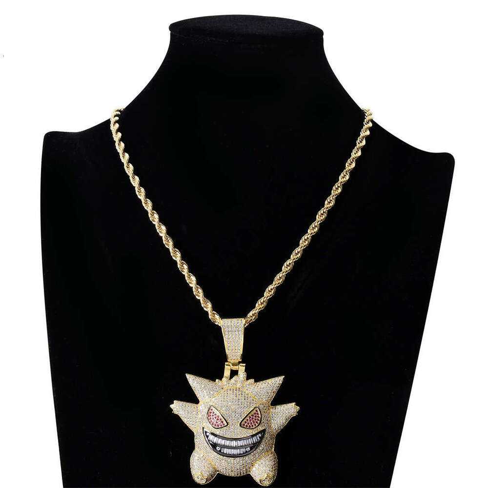 Luxury designer DagengGhost Cartoon Hip Hop Pendant, Ice out VVS Moissanite necklace with free shipping