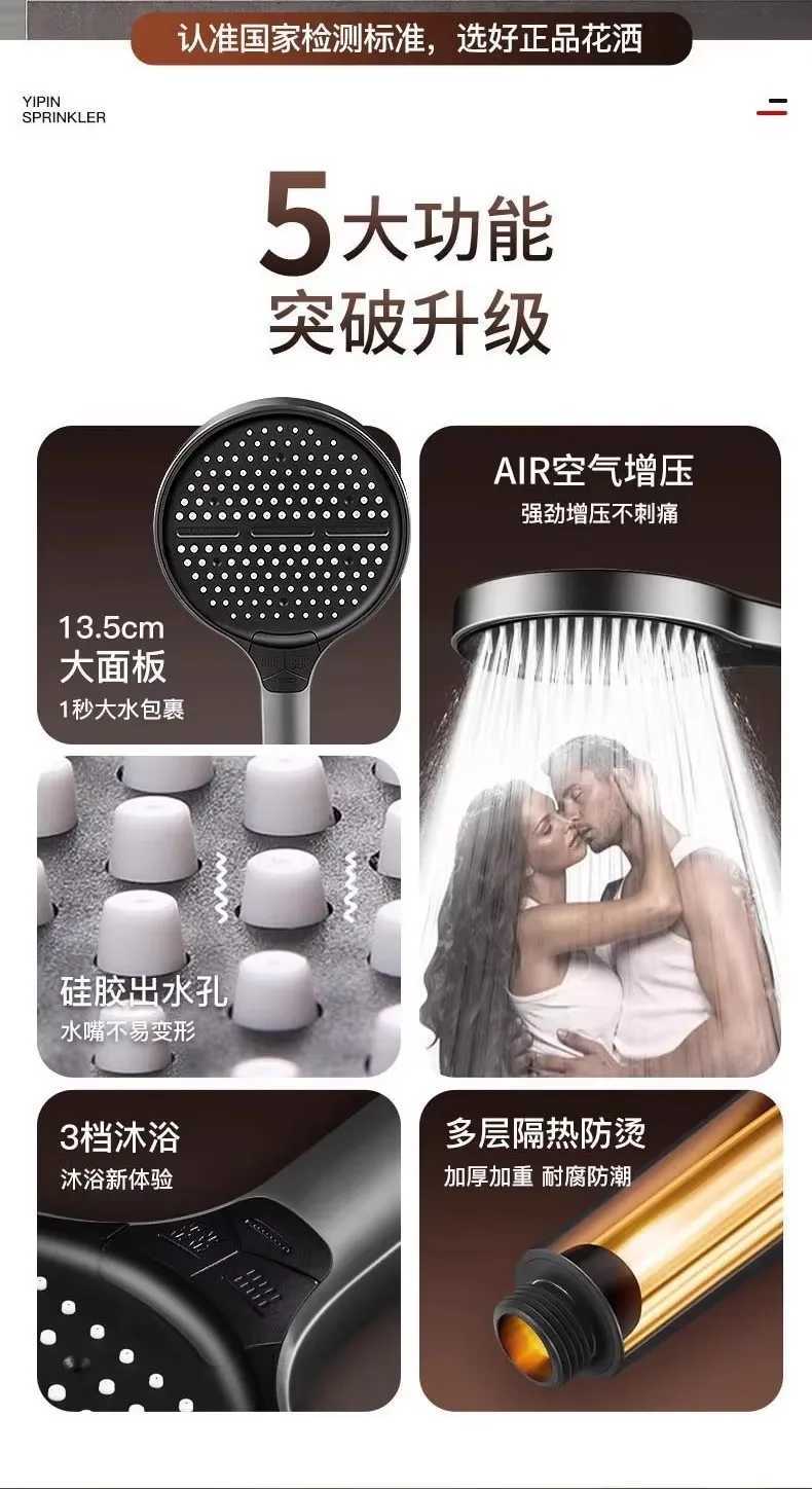 High Pressure Shower Head for Bathroom 15CM 3 Modes Adjustable Spa Spray Nozzles Rainfall Showerhead Faucet Mixer AccessoriesM251120