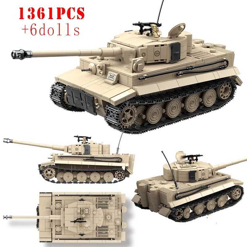 Military WW2 Tiger I Heavy Tank Building Blocks KV-2 Panther Tanks Army Weapons Soldiers Bricks Kids Toys Children Birthday Gift W251120
