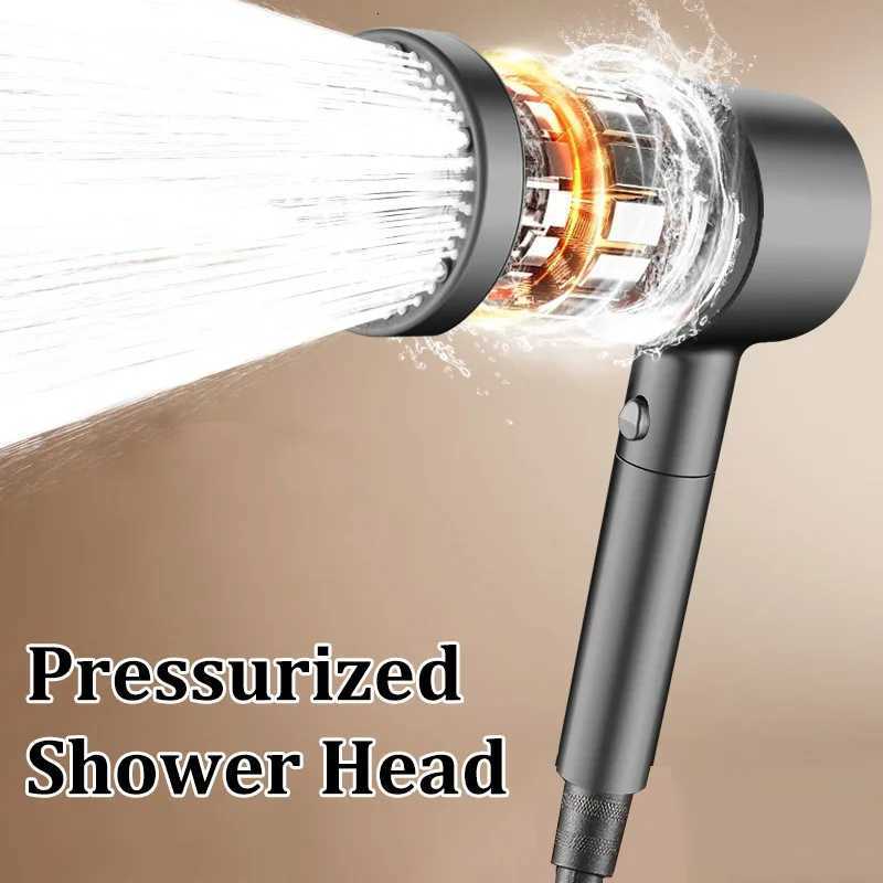 Pressurized Hollow Shower Head Bathroom Water Heater Universal Large Water Outlet Five-speed Filter Shower SetM251120