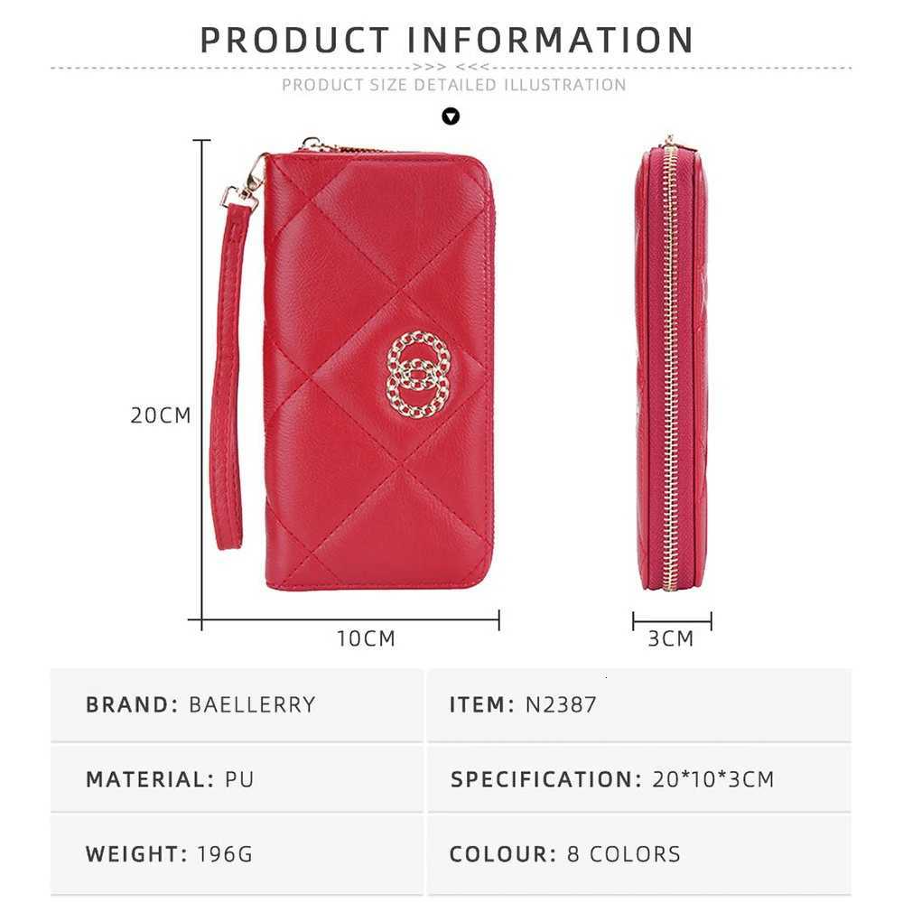 Baellerry Convertible Accordion Wallet Women PU Leather Zip Coin Purse with Detachable Wrist Strap - Large CapacityW251120