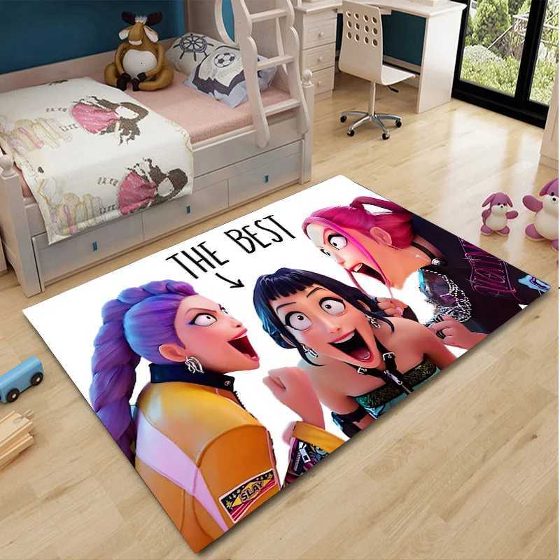 KPop Demon Hunters Carpet Rumi Mira Zoey Lounge Rug luxury Bedroom Bedside Floor Mat DecorM251120