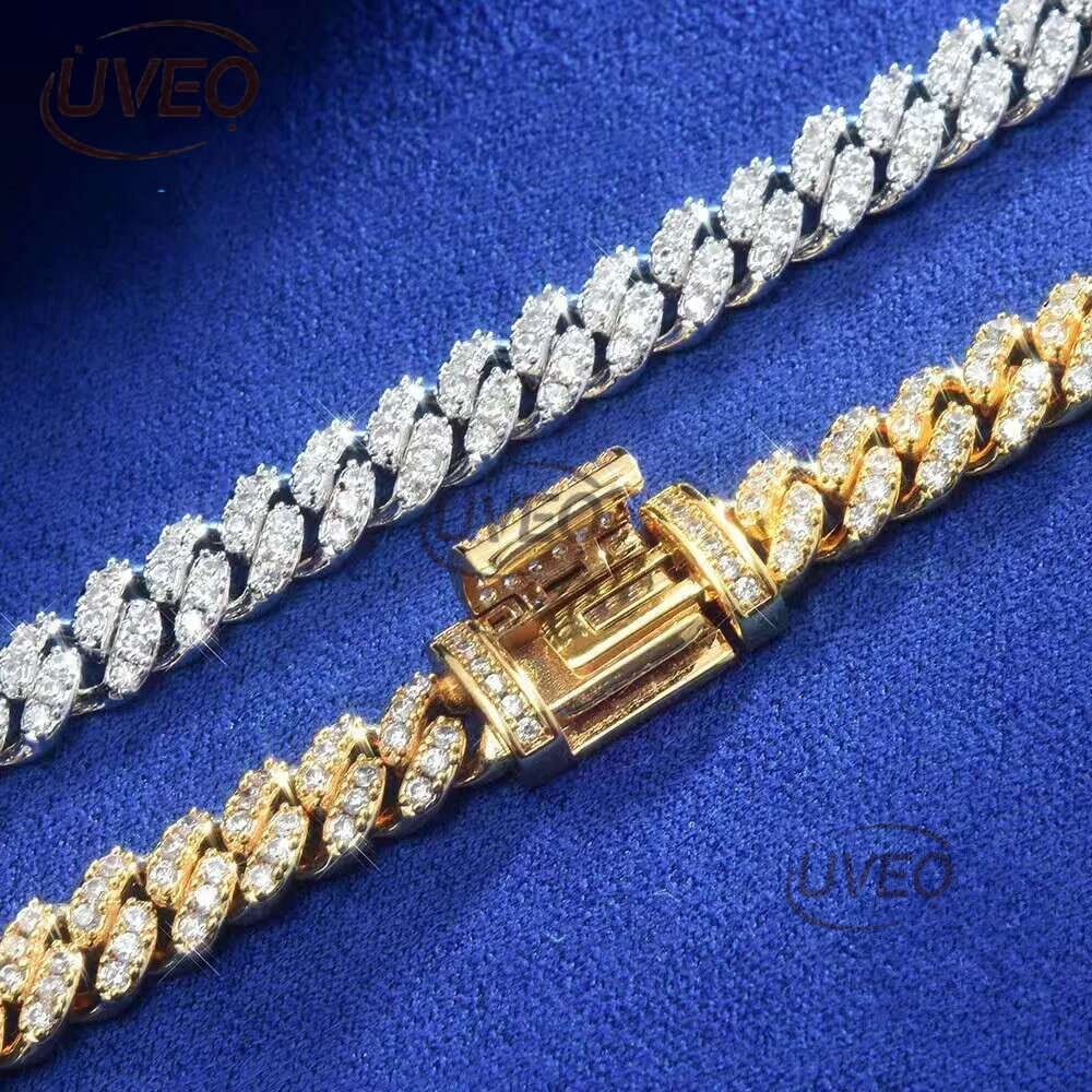 bracelet pendant necklaces fine jewelry 8mm VVS moissanite necklace cuban k sterg sier women men chain miami cubank Free delivery