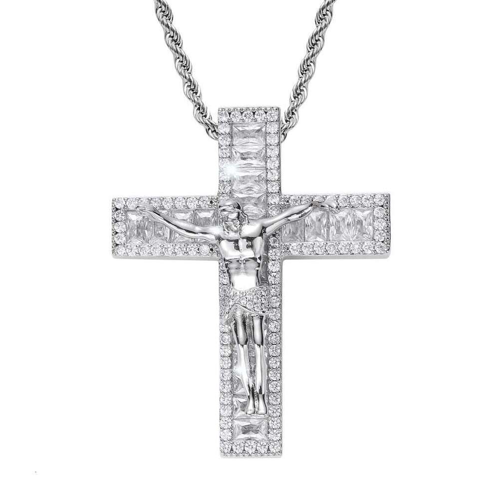 Luxury necklace cross copper micro-inlaid ice out VVS Moissanite hip Hop pendant for men and women Free delivery