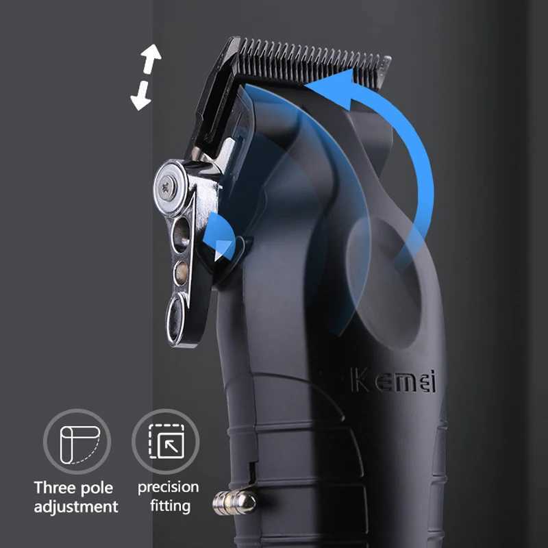 Kemei Professional Hair Clipper For Men Adjustable Cordless Electric Hair Trimmer Rechargeable Hair Cutting Machine LithiumT251120