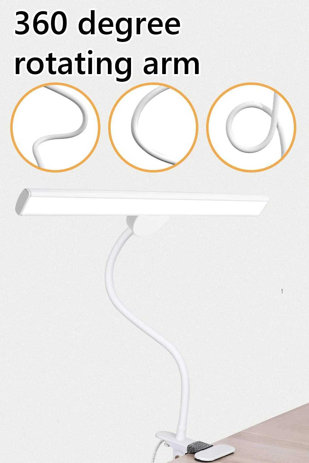 Desk Lamp LED Dimmable 10W 40CM Desk Lamp Clampable Eye Protection Clamp Light 3 Colour Temperature10 Brightness M251120