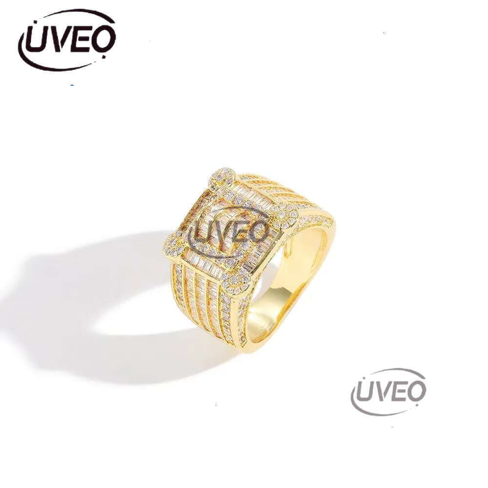 Fine Jewelry Iced Out Hip Hop Cuban k Ring Gold Plated Sterg Sier VVS Moissanite Dia