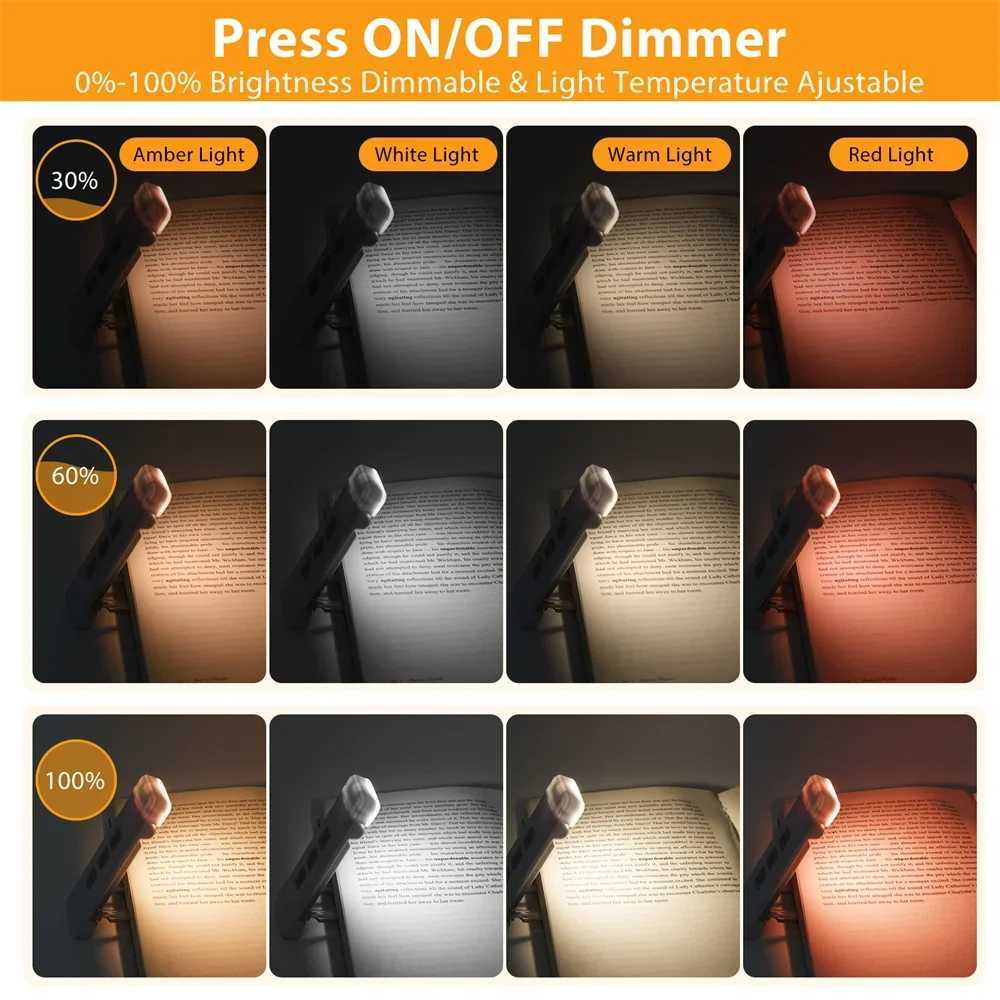 USB Rechargeable Bookmark Book Light With Timer Clip-on Reading Light Adjustable Led Read Light Portable Bedside Light Read Lamp M251120