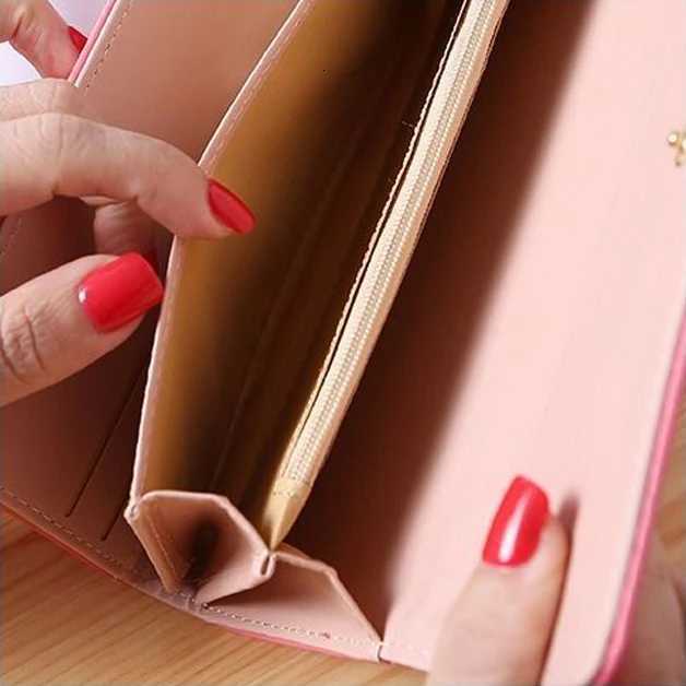 Fashion Zipper Wallets Womens Long Purses Handbags Coin Purse Cards Holder PU Leather Billfold WalletW251120