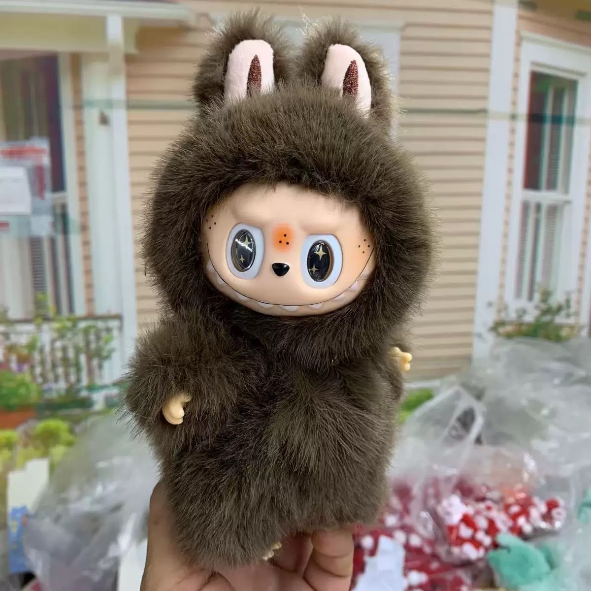 designer labubu doll v1 v2 v3 v4 v5 v6 golden labubu angel in cloud mini labubu keychain 17cm rainbow labubu lalabubu doll Christmas Scarf for childre