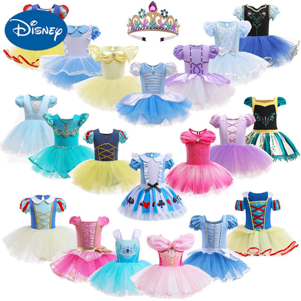 Disney Birthday Fancy Fairy Preschool Girl Princess Dress Up Baby Ballet Tutu Dress Long Haired Princess Alice Belle Elsa Childrens Dress Party DressX
