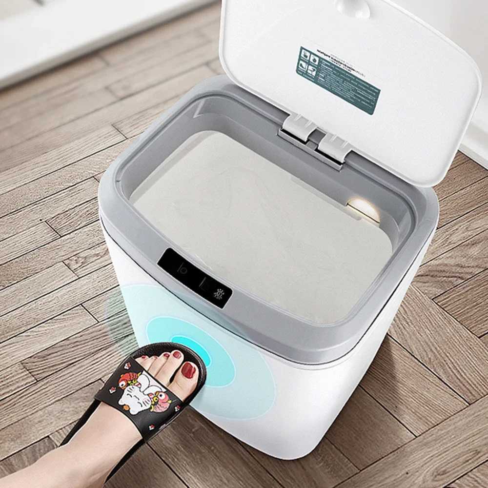 FZCSPEED Trash Can 16L Waterproof Automatic Bathroom Trash Can with Lid for Bedroom Living Room Office C251120