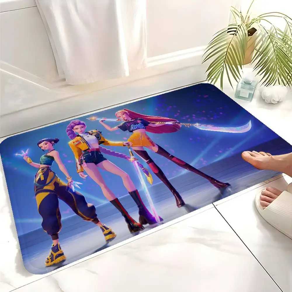 Kpop D-demon Hunters Room Mats Anti-slip Absorb Water Long Strip luxury Cushion Bedroon Mat Household CarpetsM251120
