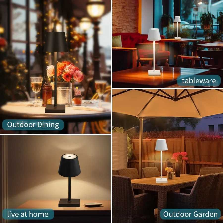 Rechargeable LED Desk Lamp Touch Switch 3 Colors Dimming For Bar Restaurant Study Club Dinner Ambiance Decor Table Lighting M251120