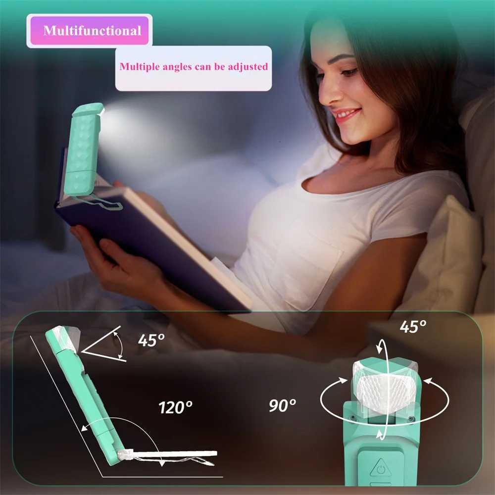 USB Rechargeable Book Light with Timer 3 Colors5 BrightnessClip-On LED Bookmark Reading lamp in Bed Eye Caring Night Reading M251120