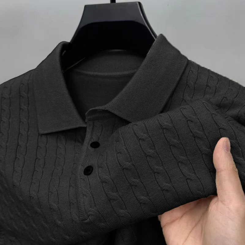 Autumn Mens Knitted Pullover Sweaters Cable Woolen Button Sweater Slim Vneck Long Sleeve Outerwear Winter Warm Heavyweight Top 251120