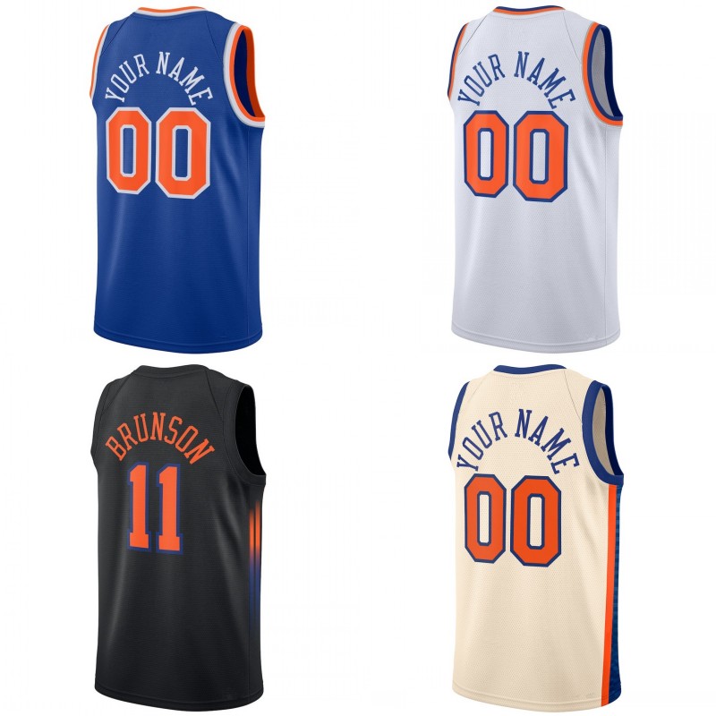 Custom Print Jalen Brunson Basketball Jerseys Hot Pressing Jeremy Lin Carmelo Anthony Anunoby Bridges Towns Hart Stoudemire Toppin Payne McBride Ewing Shirts