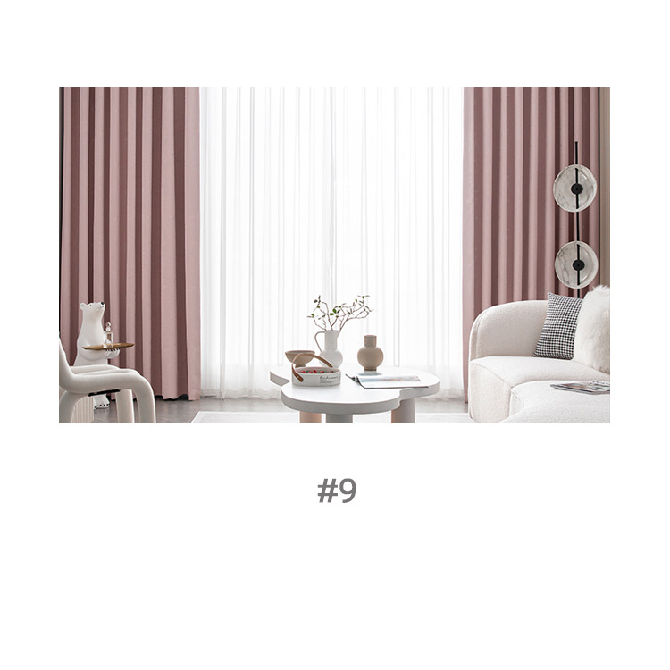 T0406 Free shaped vertical striped chenille curtain high-grade gray thick full blackout curtains light luxury bay window living room sound insulation