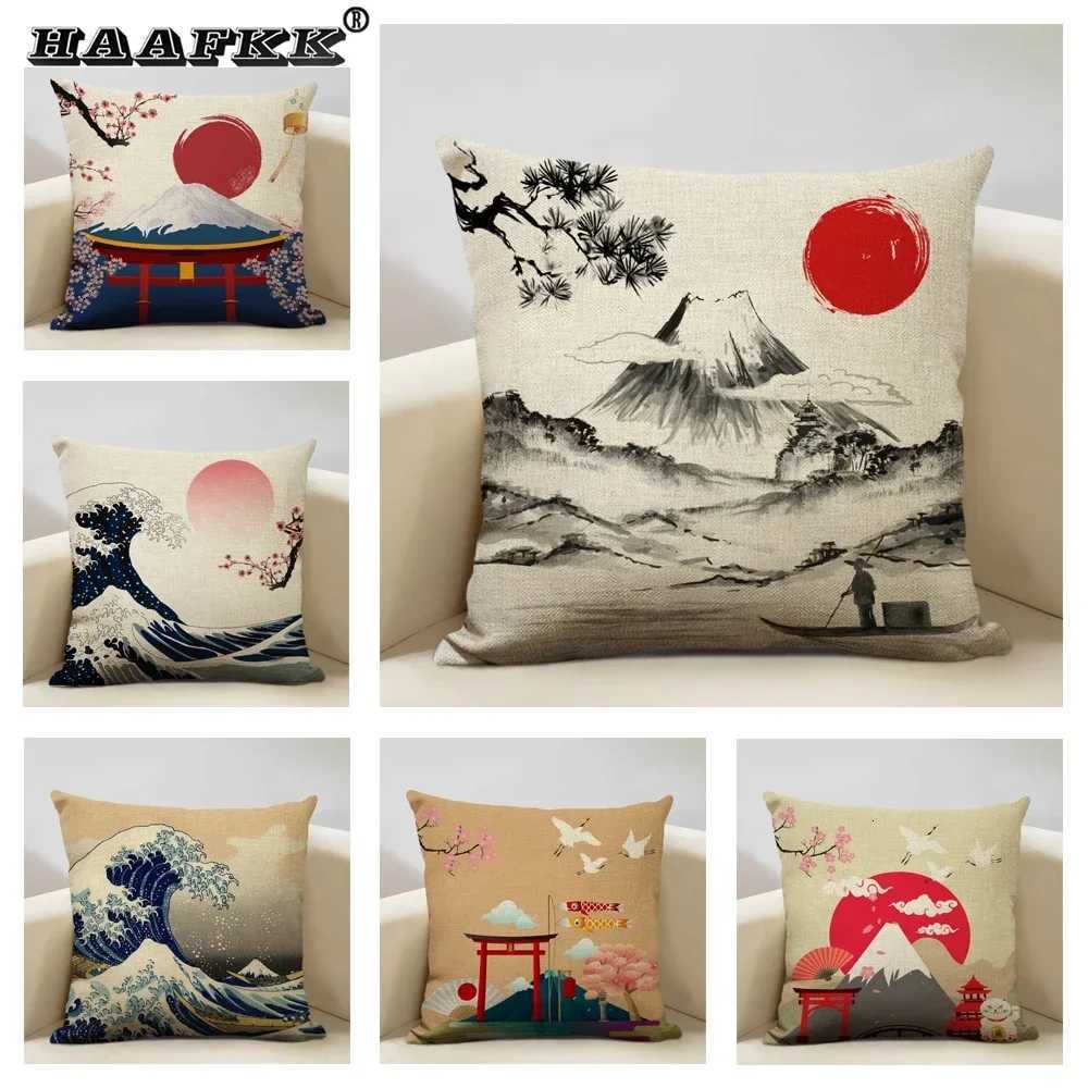 Pillow Case Japan Mount Fuji Ukiyo-e Retro Cushion Cover Sofa case Home Decor Throw Case 45x45cm C251120