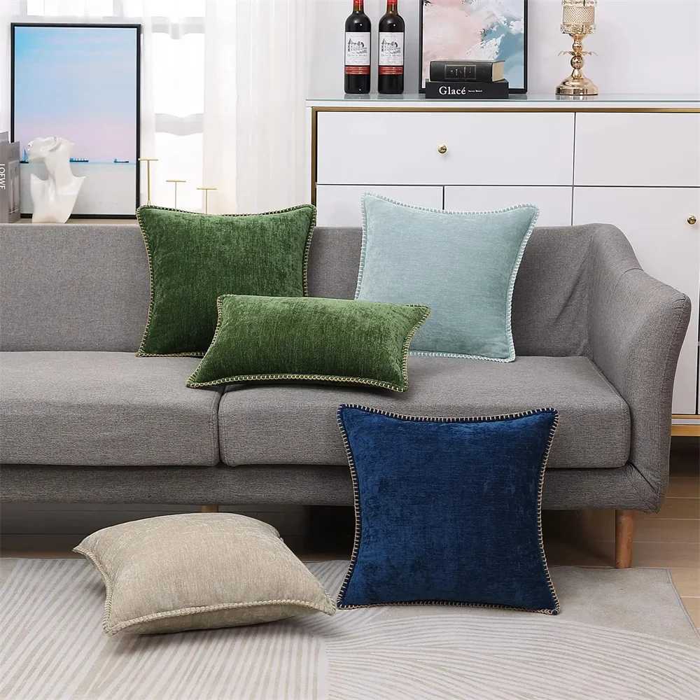 Pillow Case Olanly Chenille Cushion Cover 45x45 Cover 40x40cm Sofa Decorative Throw Case Soft Luxury For Living Room Decor C251120
