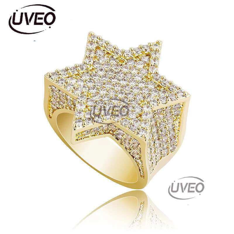 Luxury Designer Men's Ring High Quality Hexagonal Frappuccino VVS Moissanite Ring Fashion Hip Hop Ring Jewelry FREE shipping