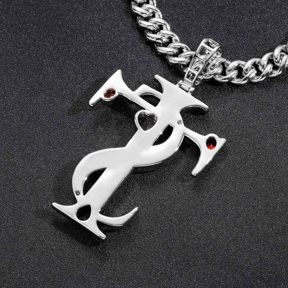 Luxury designer Men Women's Sterling silver Cross Pendant inlaid with colored ice out VVS Moissanite Hip Hop necklace Free shipping