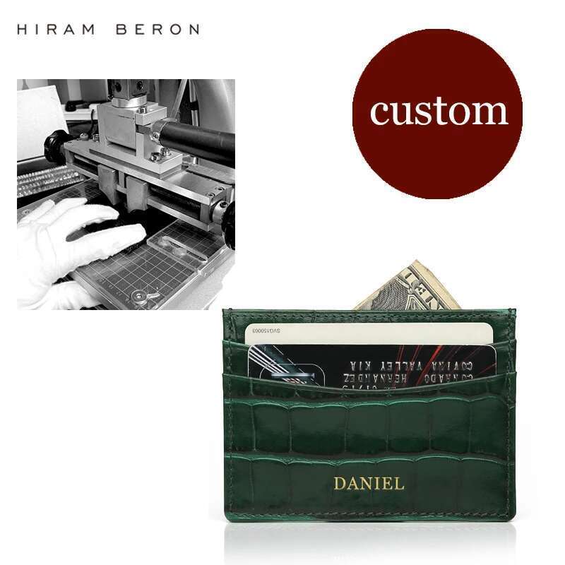 Designer Bag Custom Name Monogram Genuine Leather Men Wallet Card Holder Crocodile Pattern Gift for Girlfriend Boyfriend Friend Her