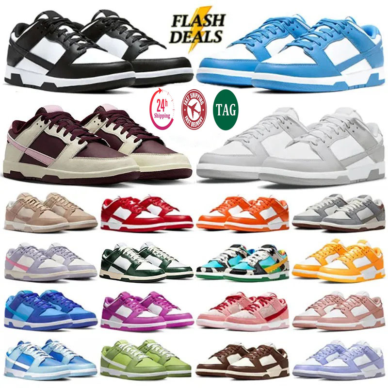 Designer Shoes Men Women Flat Sneakers Panda Triple White Black Grey Fog Orange Pink University Blue Green Red Hiking Outdoor Mens Sports Trainers