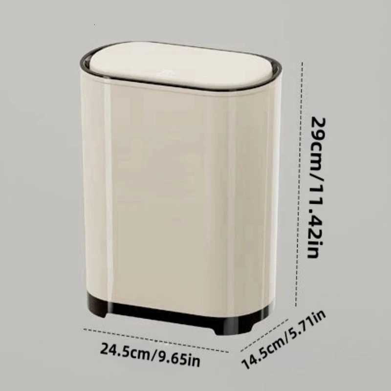 Press-Type Trash Can for Living Room and Kitchen Hand-Pressed Trash Can for Bathroom Narrow-Type Trash Can with Lid C251120
