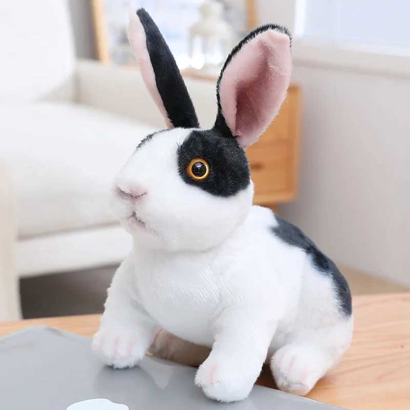 20cm Simulation Cute Rabbit Plush Fur Realistic Kawaii Animal Easter Bunny Rabbit Toy Model Gift Home Decoration G251120