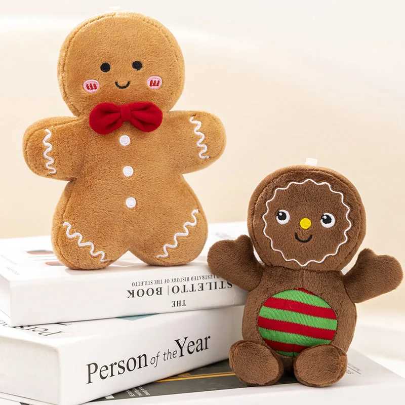 Adorable Ginger Bread Plush Toy Stuffed Caramel Chocolate Gingerbread Man Cushion Christmas Tree House Bow Ring Decor Xmas Deer G251120