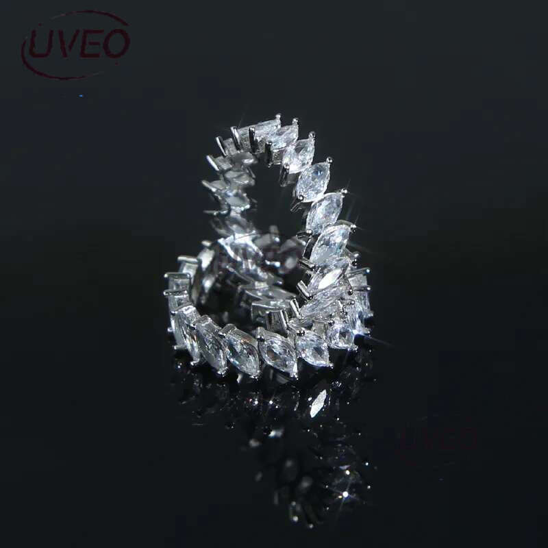 Sterg Sier Horse Eye Ring Fashion Women Finger Jewelry Iced Out Bg Cubic Zirconia Paved Cz Wedding Rings