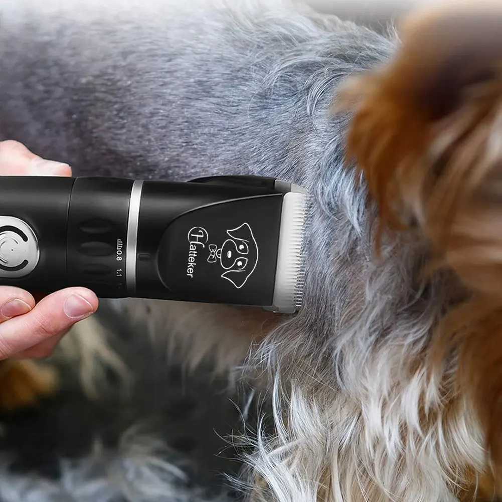 Hatteker Professional Pet Shaver Cats Dogs Hair Cutter Trimmer Dog Grooming Kit Rechargeable Electrical Animal Pet ClippersT251120