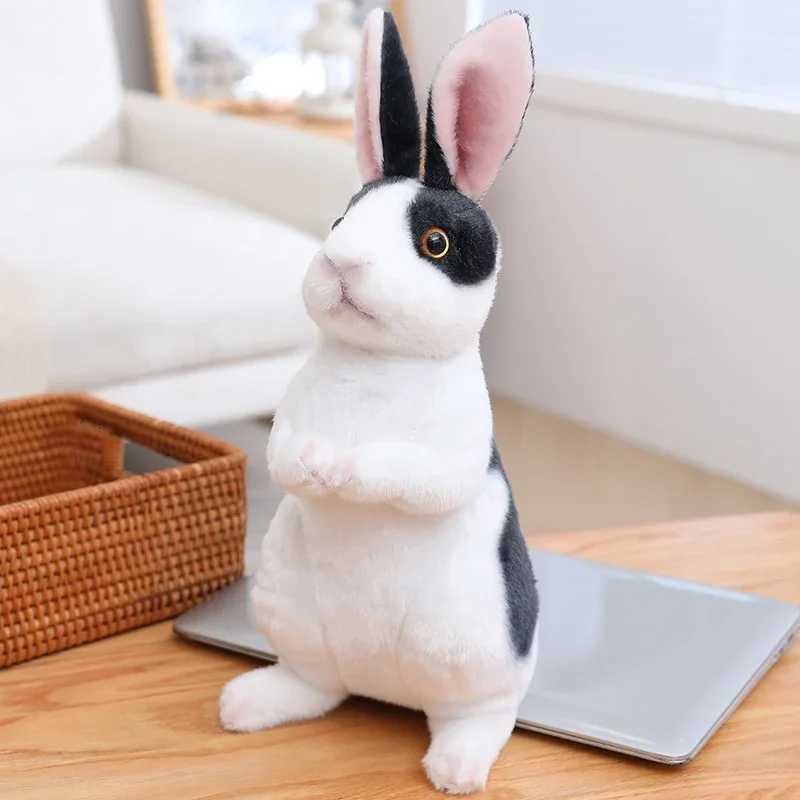 20cm Simulation Cute Rabbit Plush Fur Realistic Kawaii Animal Easter Bunny Rabbit Toy Model Gift Home Decoration G251120