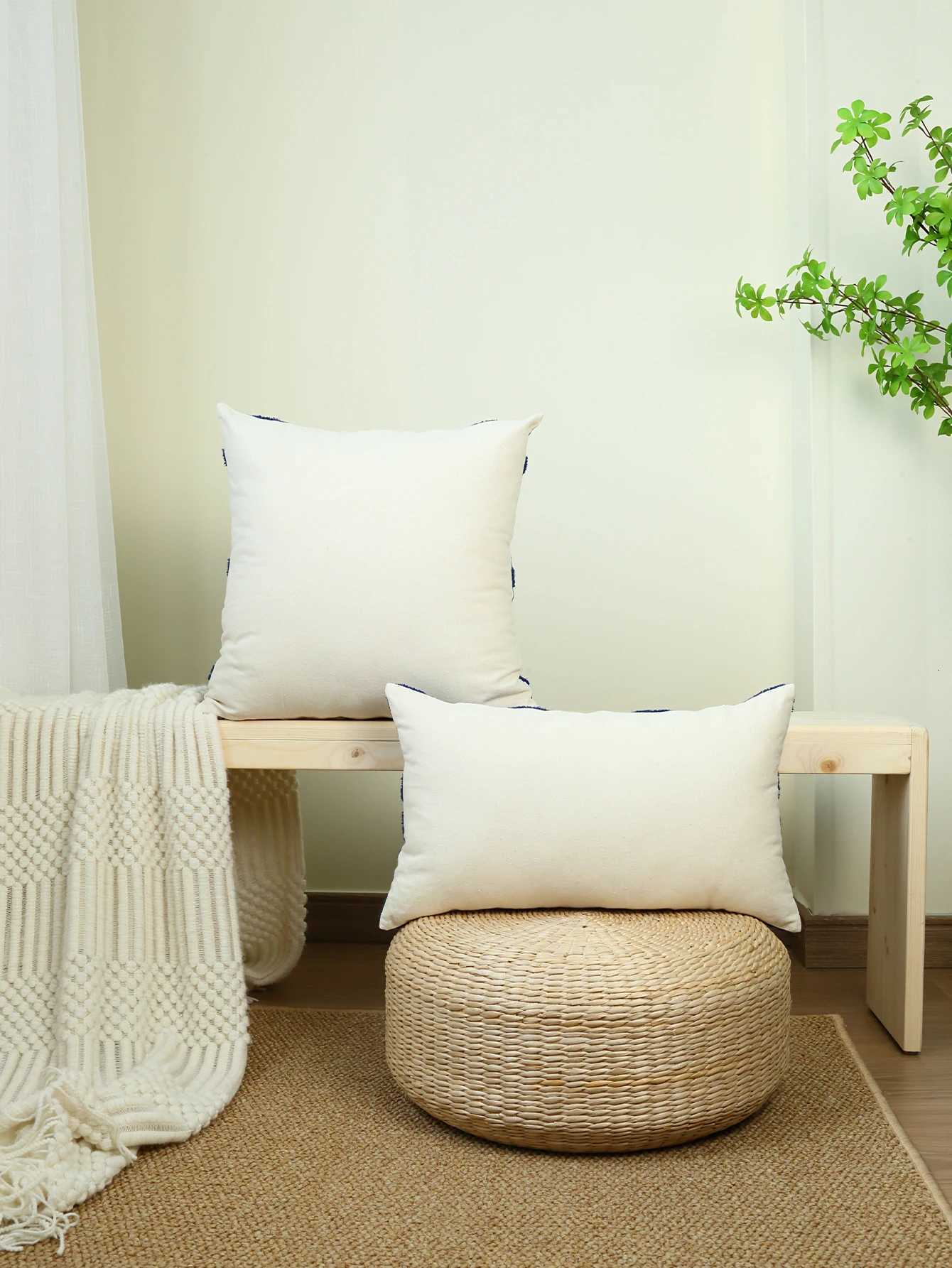 Pillow Case 1pc Solid color geometric cover cushion cover three-dimensional cushion cover embroidery headboard sofa cover C251120