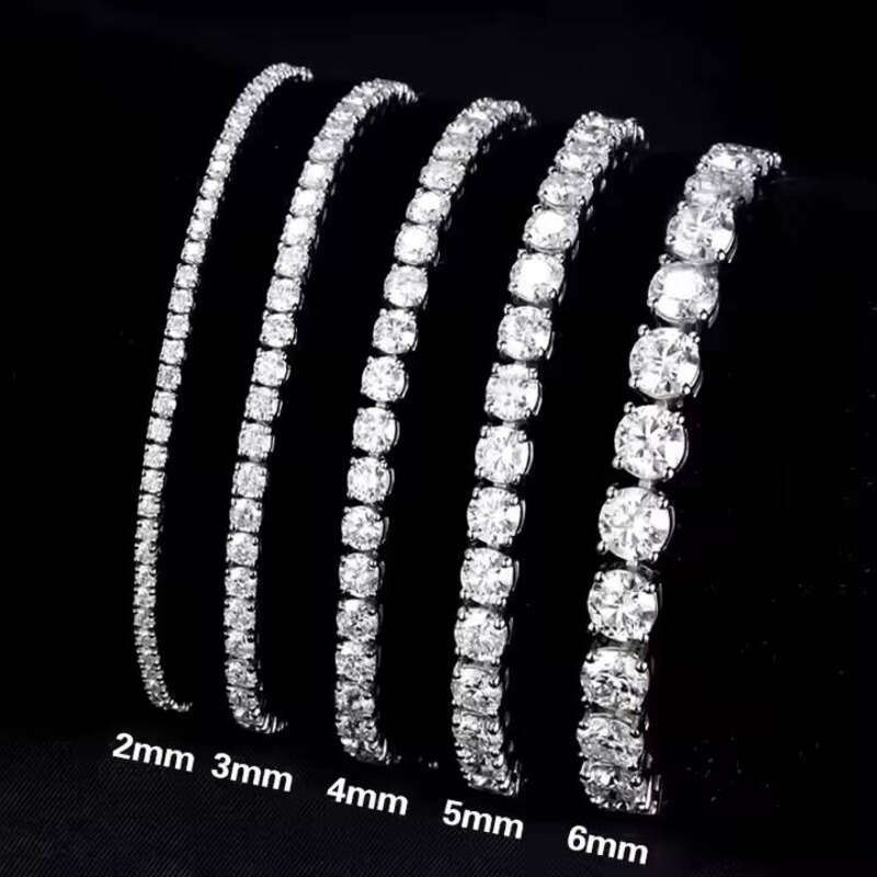 Ready to Ship Sier 3mm Chain Vvs Moissanite 6-9 Inch Tennis Bracelet Iced Out Jewelry Hiphop Man