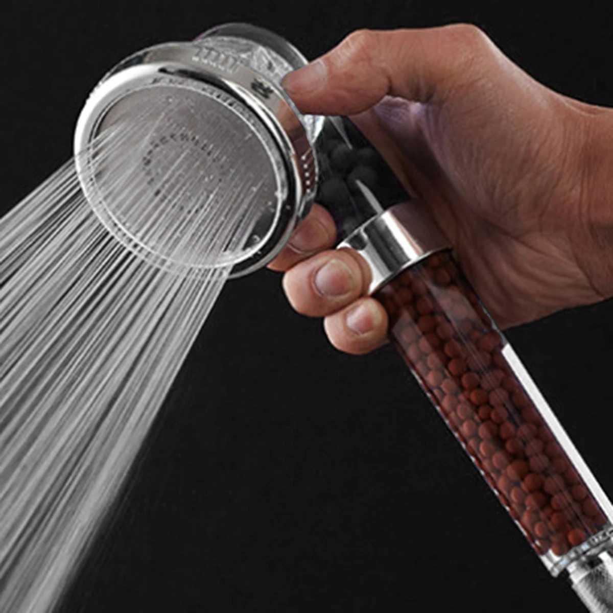 1PC Filtered Shower Head Anti Limestone High-Pressure Water Saving Handheld Clear Showerheads With Filter Beads For BathroomM251120