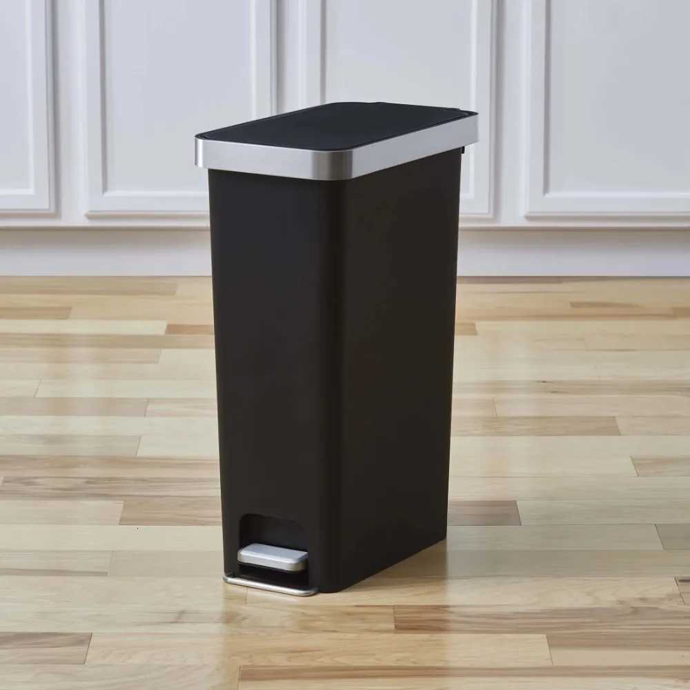 Better Homes Gardens 105 Gallon Kitchen Step Trash Can Plastic Slim Step-On Kitchen Trash Can Black C251120