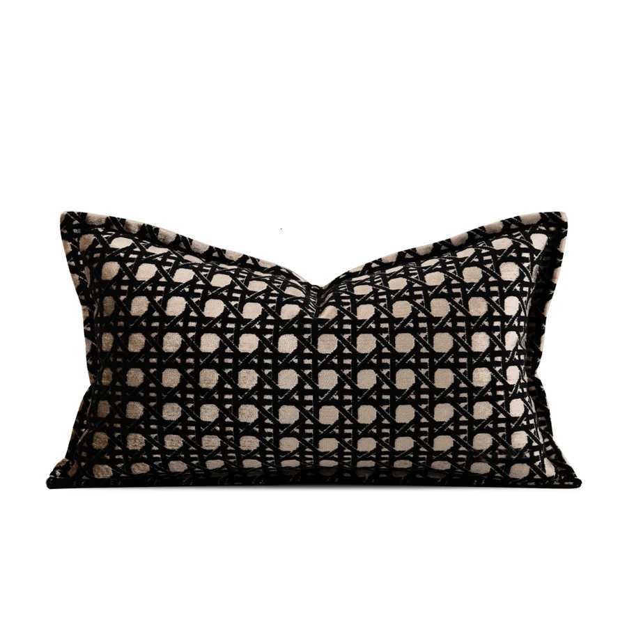 Pillow Case Luxury Villa Model Room Imported Velvet Black Coffee Gold Sofa Living Room Bedhead Square Cushion C251120