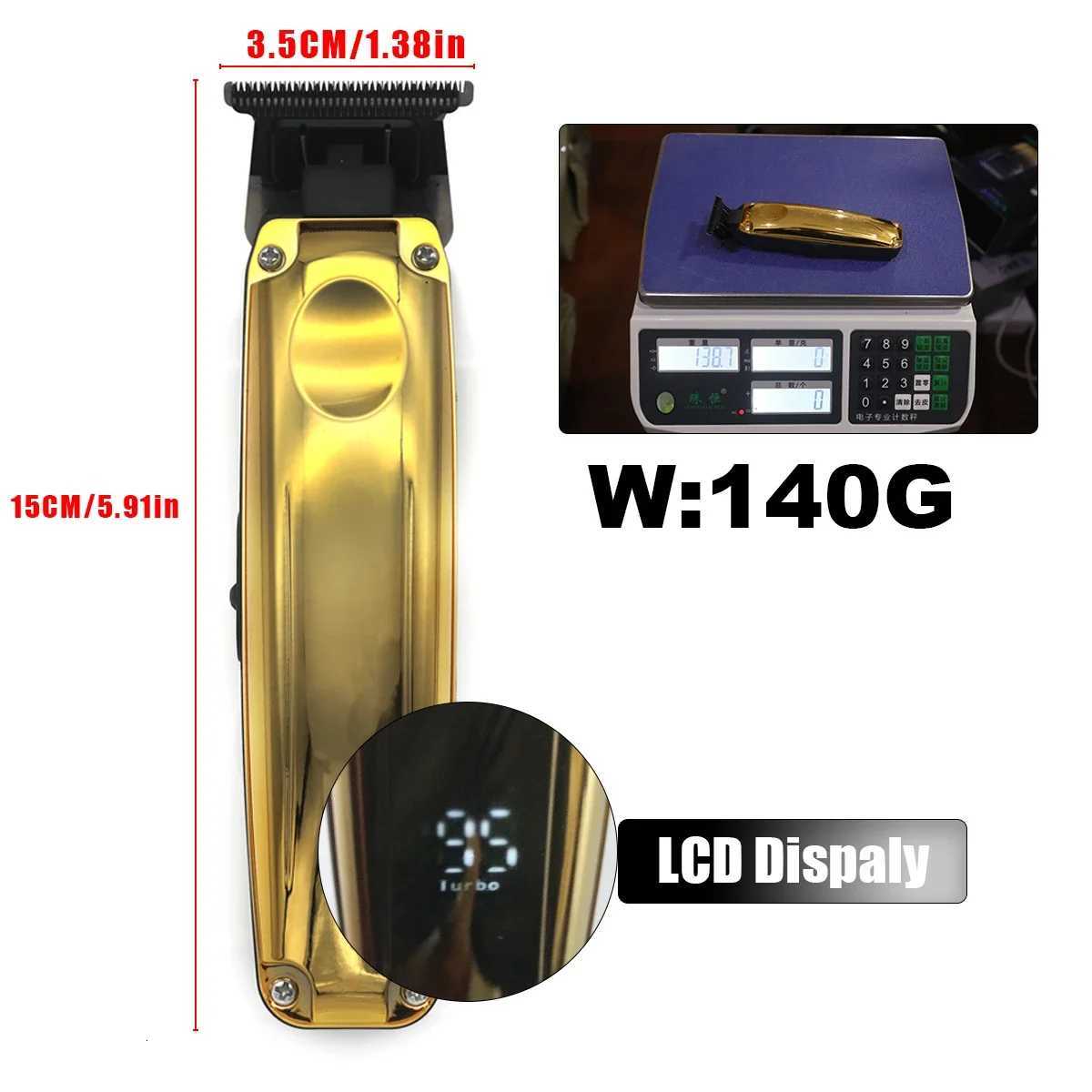 Professional Beard Trimmer for Men with DLC Blade T-Blade Zero Gapped 8000RPM 5W Cordless Hair Trimmer Machine Finishing MachineT251120