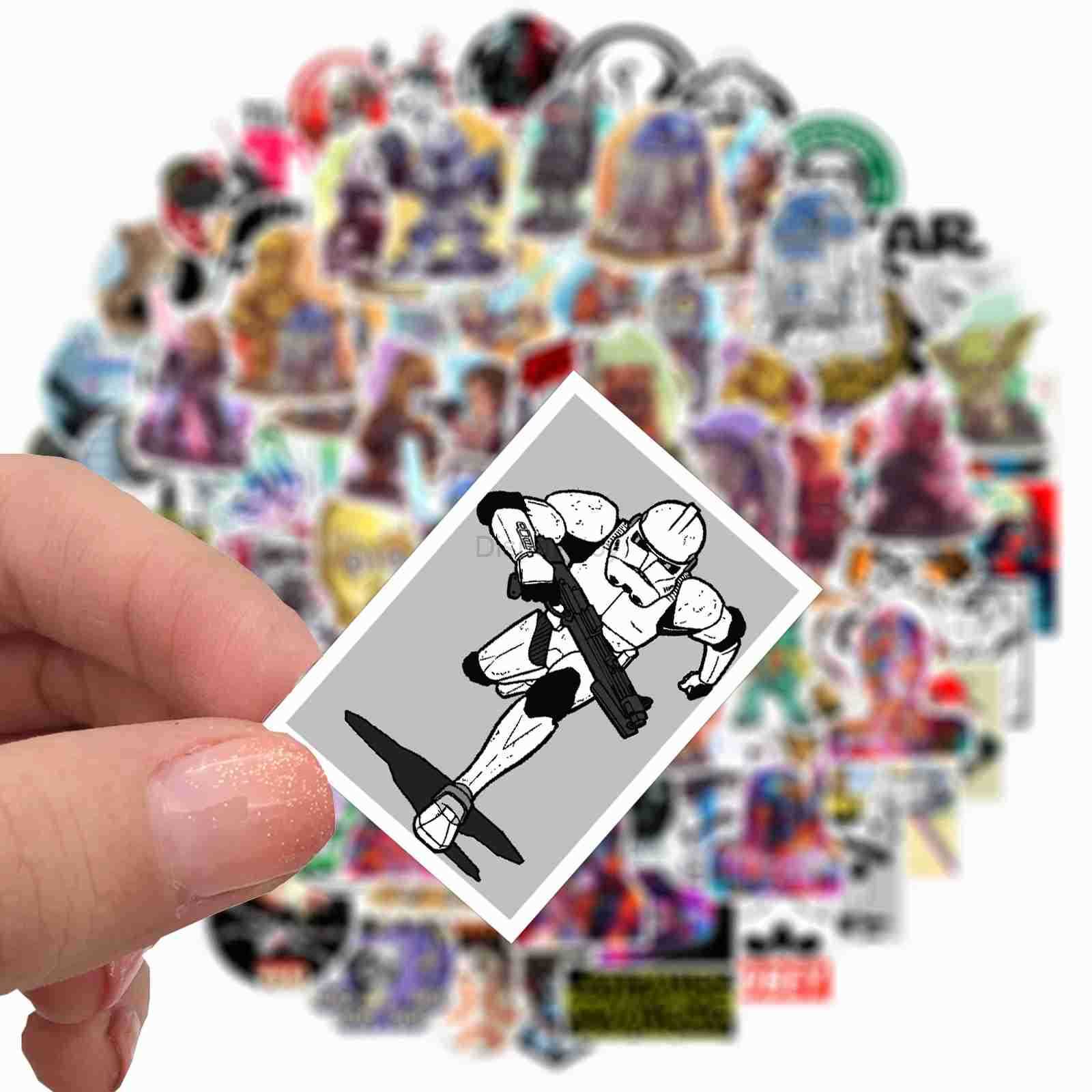 Disney sticker 50/100 Disney Cool Star Wars Cartoon Stickers DIY Diary Laptop Luggage Skateboard Graffiti Stickers Childrens Toys Fun Y2504020