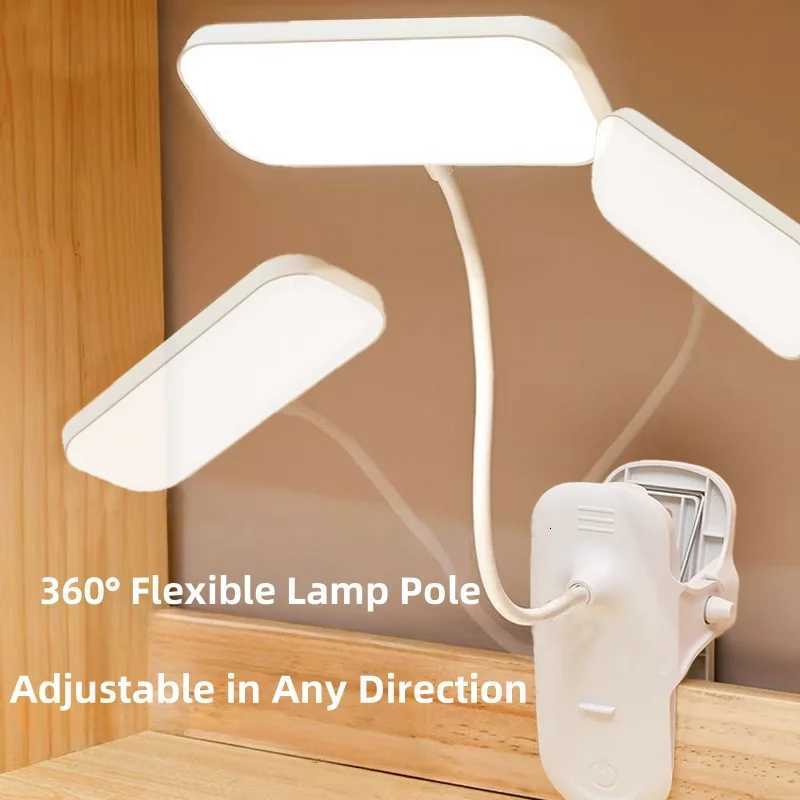 360 Adjustable Clip-on USB Rechargeable Desk Lamp Bedside Night Light for Bedroom Study Reading and Office Work M251120