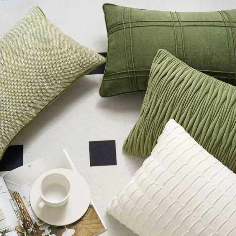 Pillow Case High End Green Cover Decorative Modern Light Luxury Geometric Texture Cases Home Living Room Sofa Cushion Covers C251120