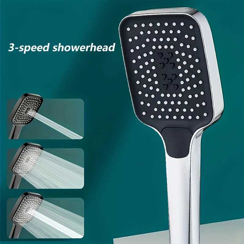 Silver Large Area Shower Spray with 3 Adjustable Modes High-pressure Water-saving Flow Shower Faucet Bathroom AccessoriesM251120