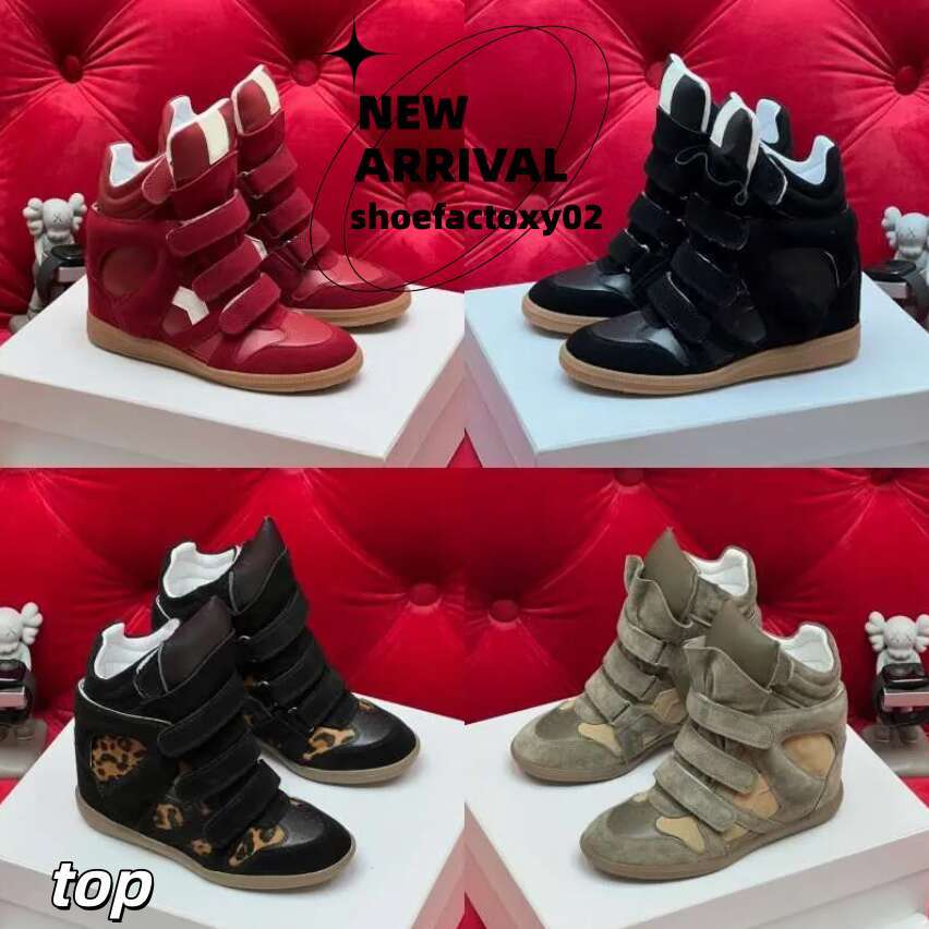 Women's Fashion Show Height increasing Boots Designer Style Genuine Leather and Suede Wedge Shoes Hot Sale in Winter Red - Pink Color Scheme High - quality 35-42