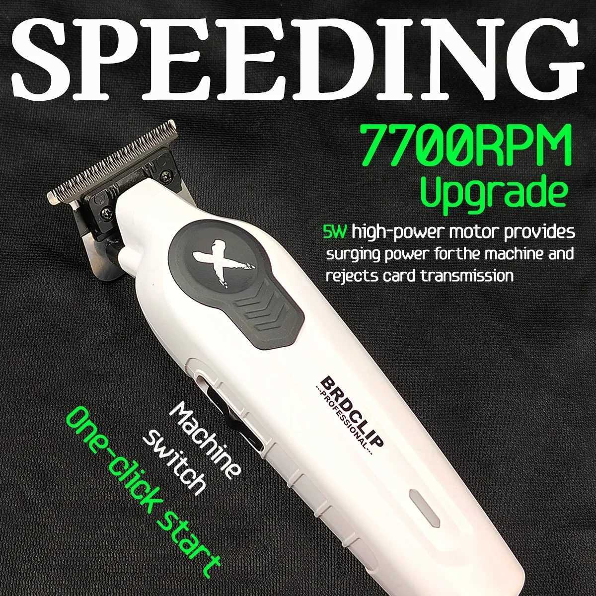 BRDCLIP X Series Professional Hair Trimmer FA1T White Gradient Carving Machine 7700RPM with Base Suitable for Mens Hair ClipperT251120